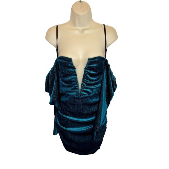 Michael Costello x REVOLVE Libra Mini Dress Turquoise NWT - Size S - Picture 2 of 8